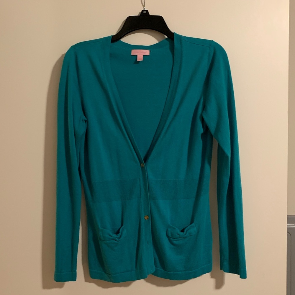 Teal cardigan